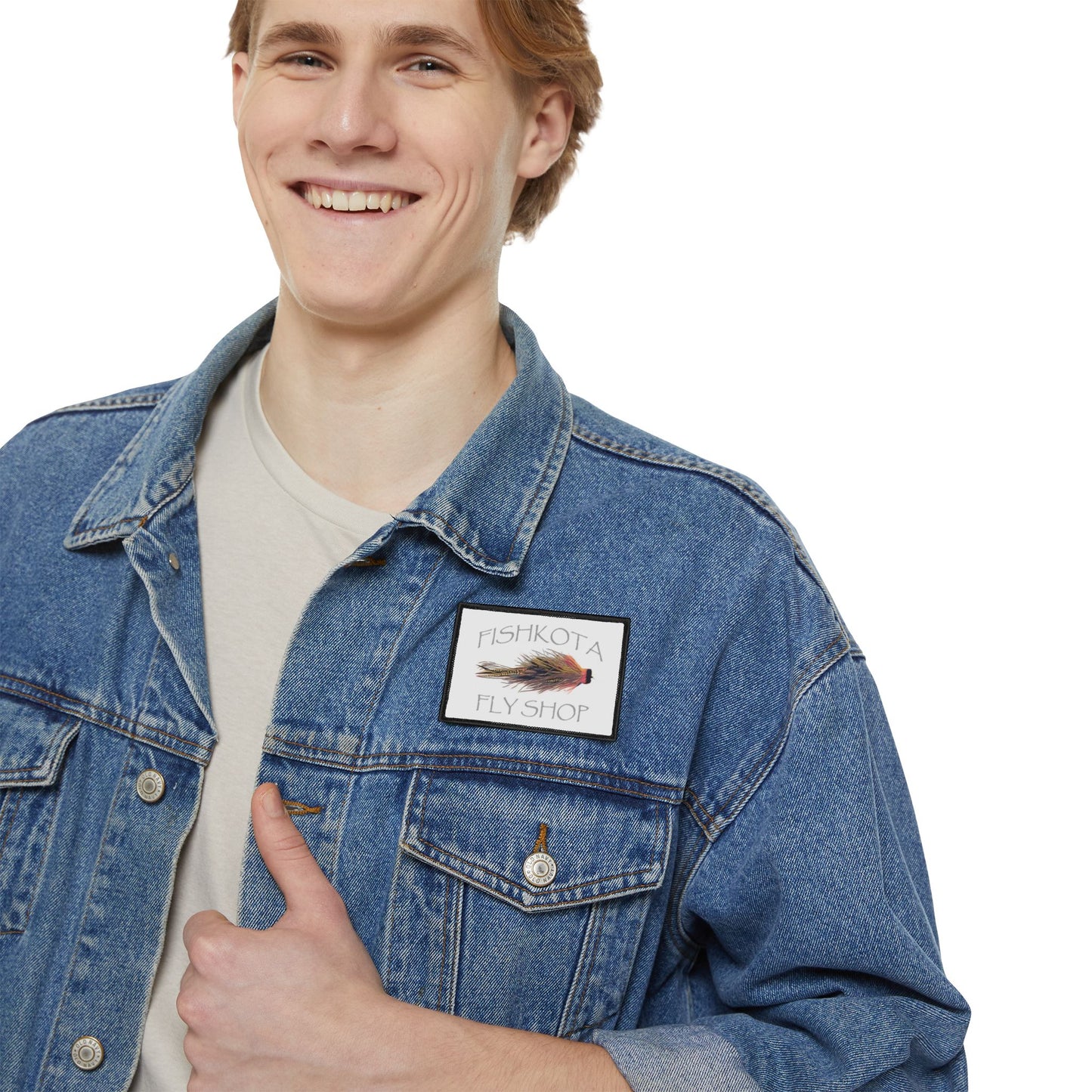 Fishkota Fly Shop Iron-On Patch | Unique Fishing Emblem for Jackets & Bags