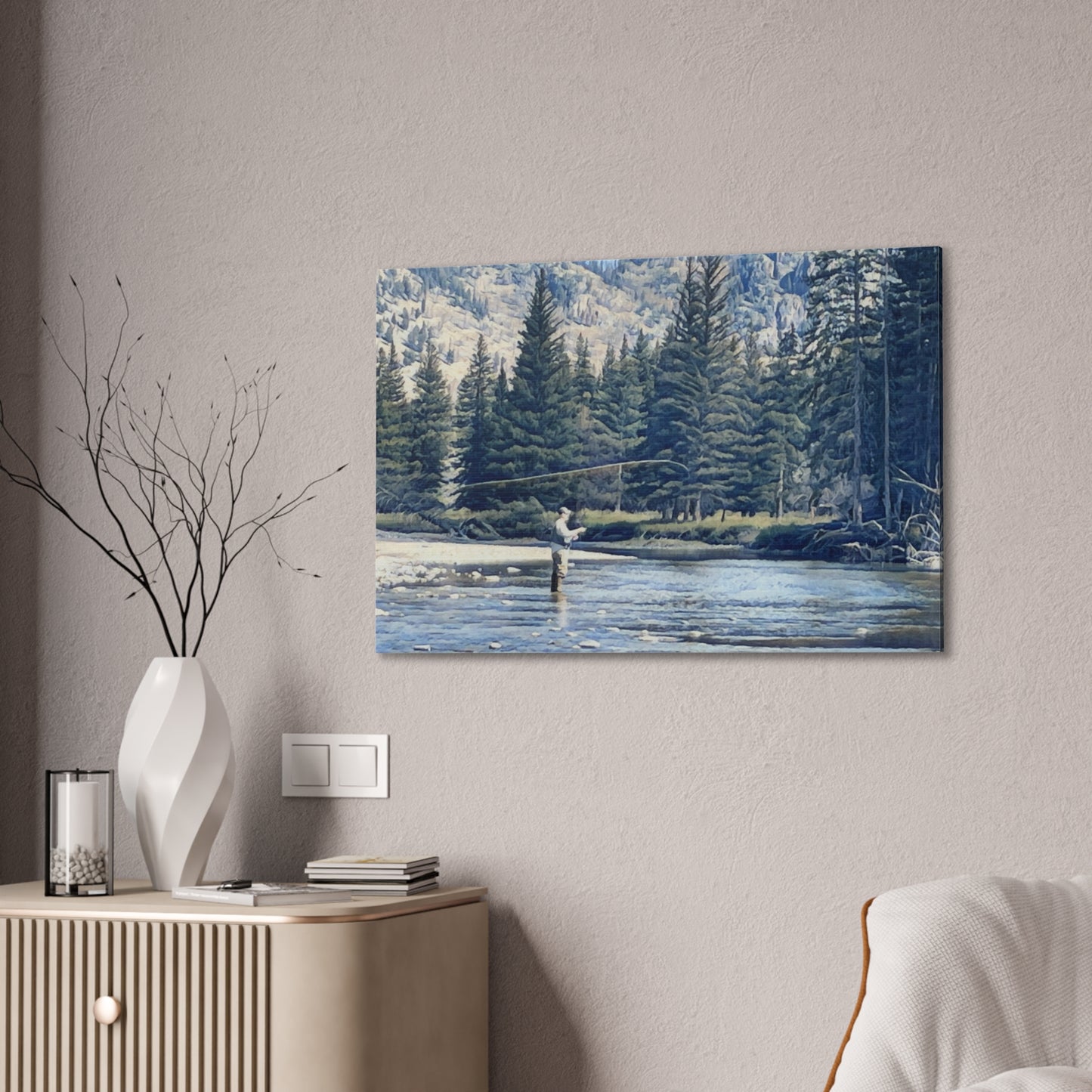 Slough Creek Yellowstone Park Fly Fishing Canvas Wall Art — Stretched 0.75"