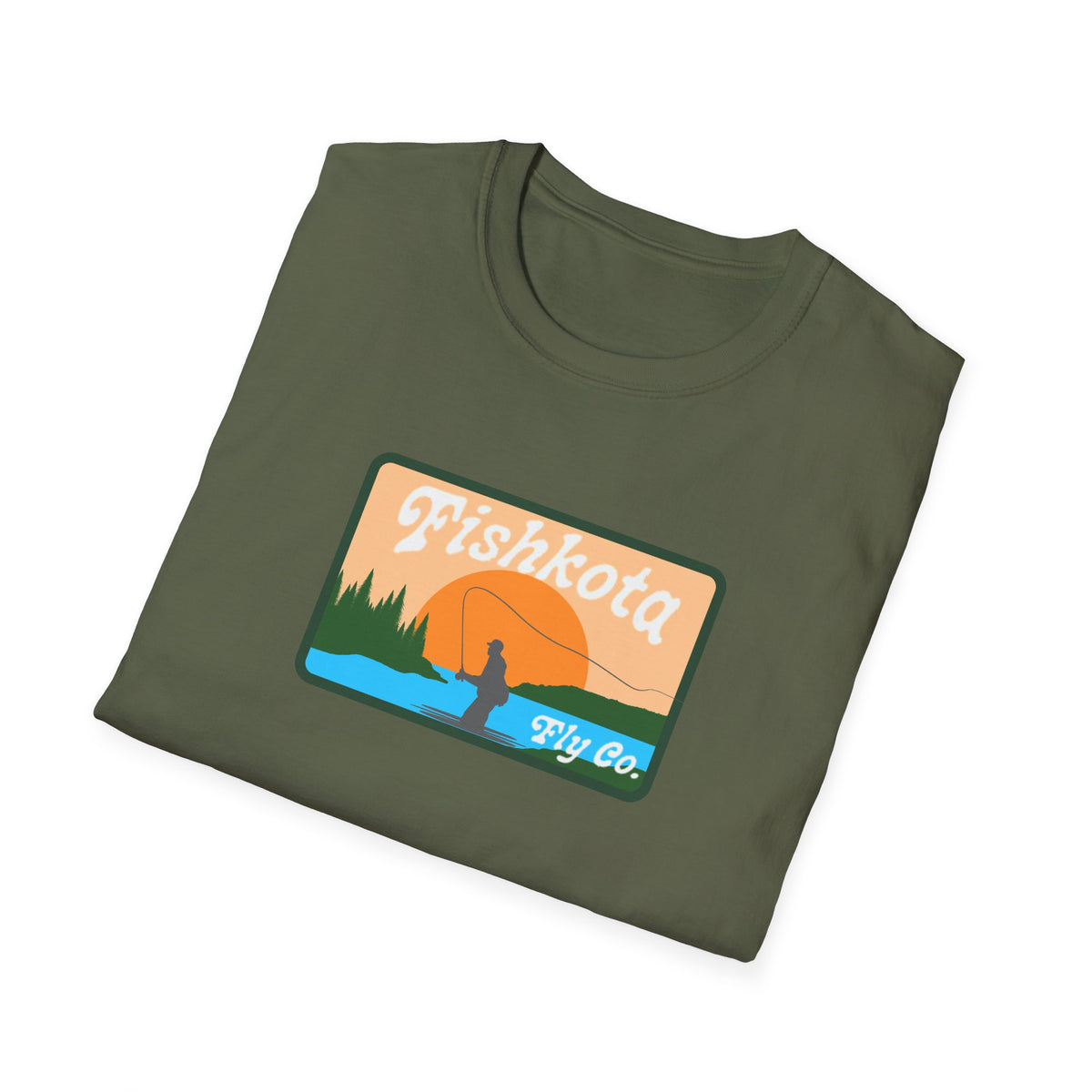Fishkota Fishing T-Shirt – Retro Sunset Angler Tee