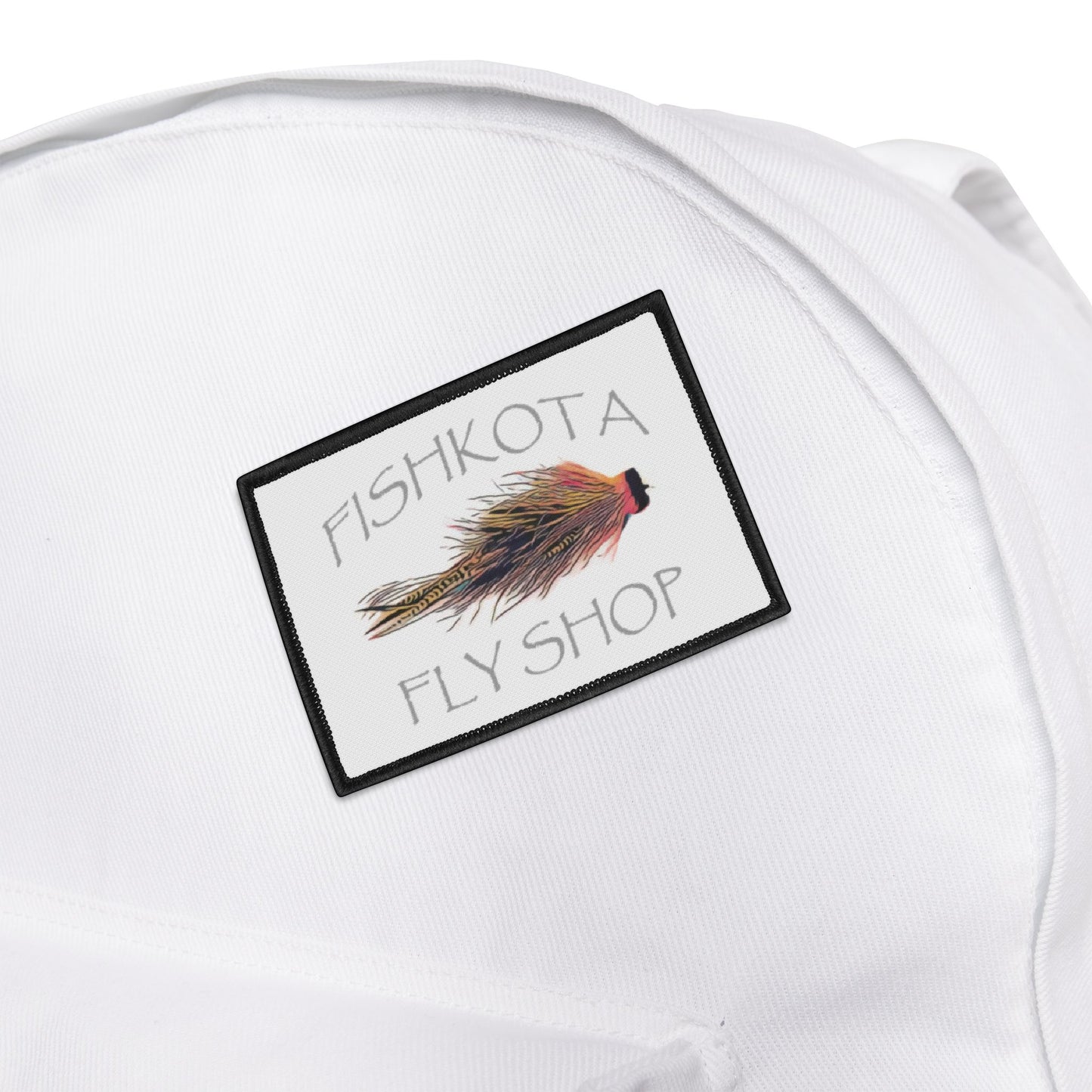 Fishkota Fly Shop Iron-On Patch | Unique Fishing Emblem for Jackets & Bags
