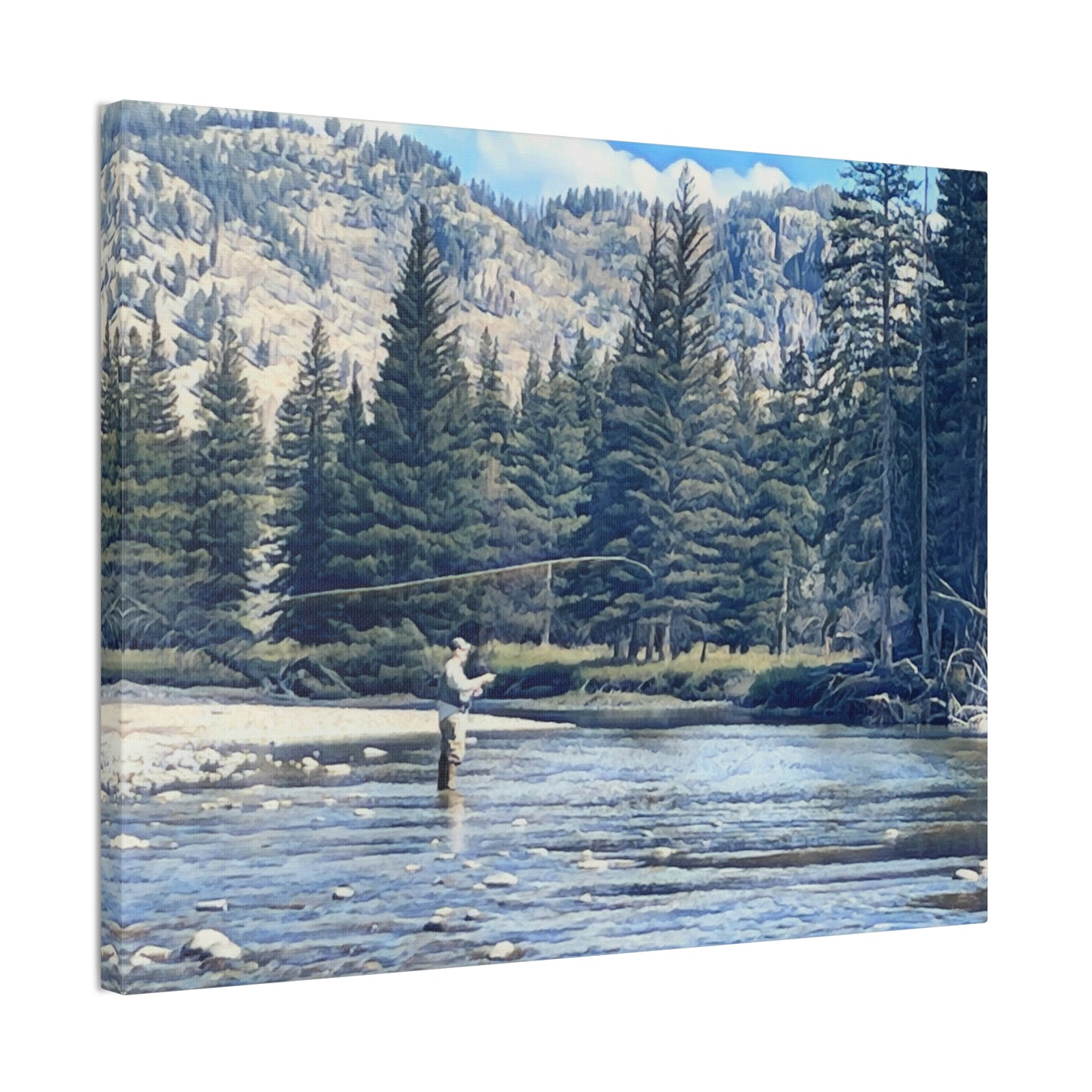 Slough Creek Yellowstone Park Fly Fishing Canvas Wall Art — Stretched 0.75"