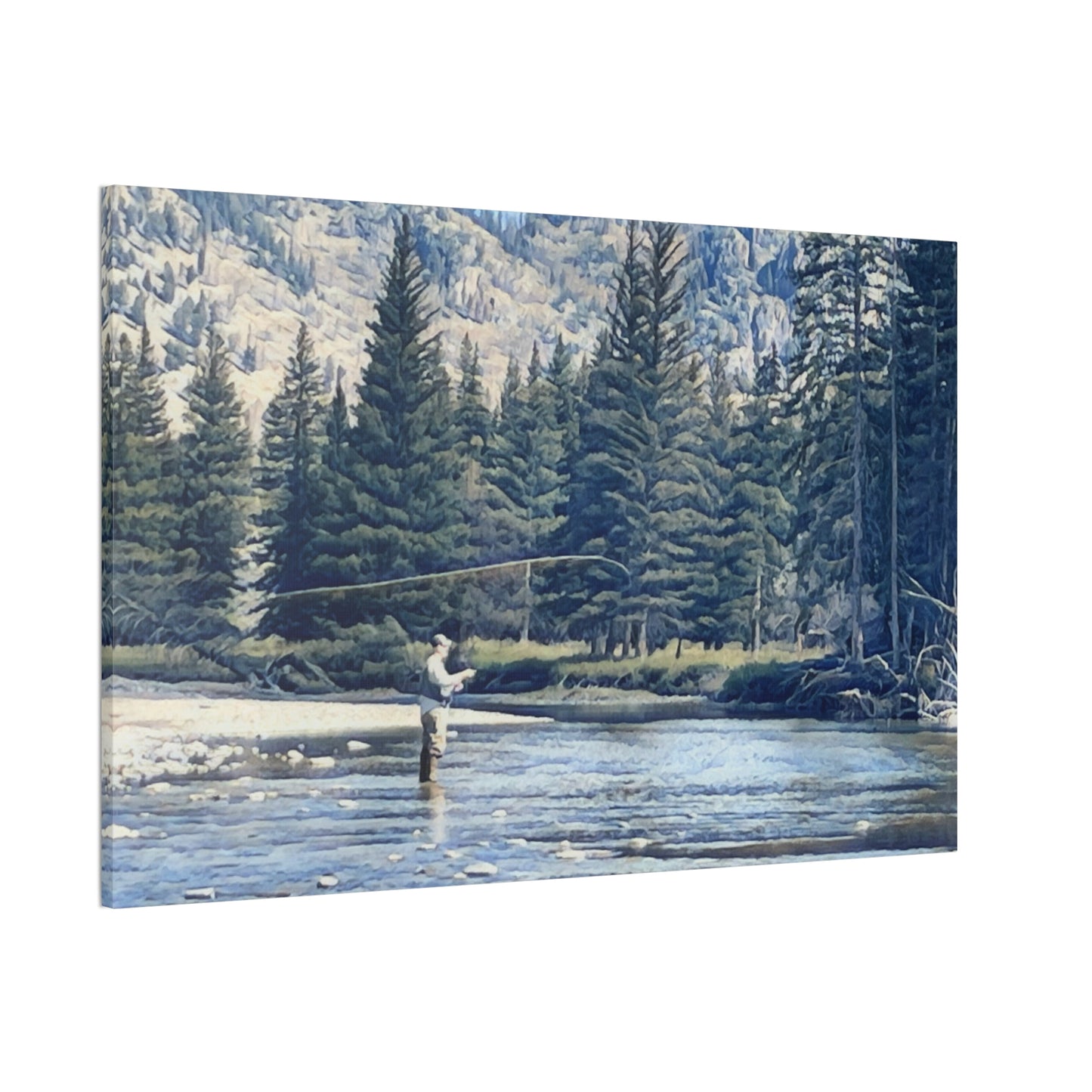 Slough Creek Yellowstone Park Fly Fishing Canvas Wall Art — Stretched 0.75"