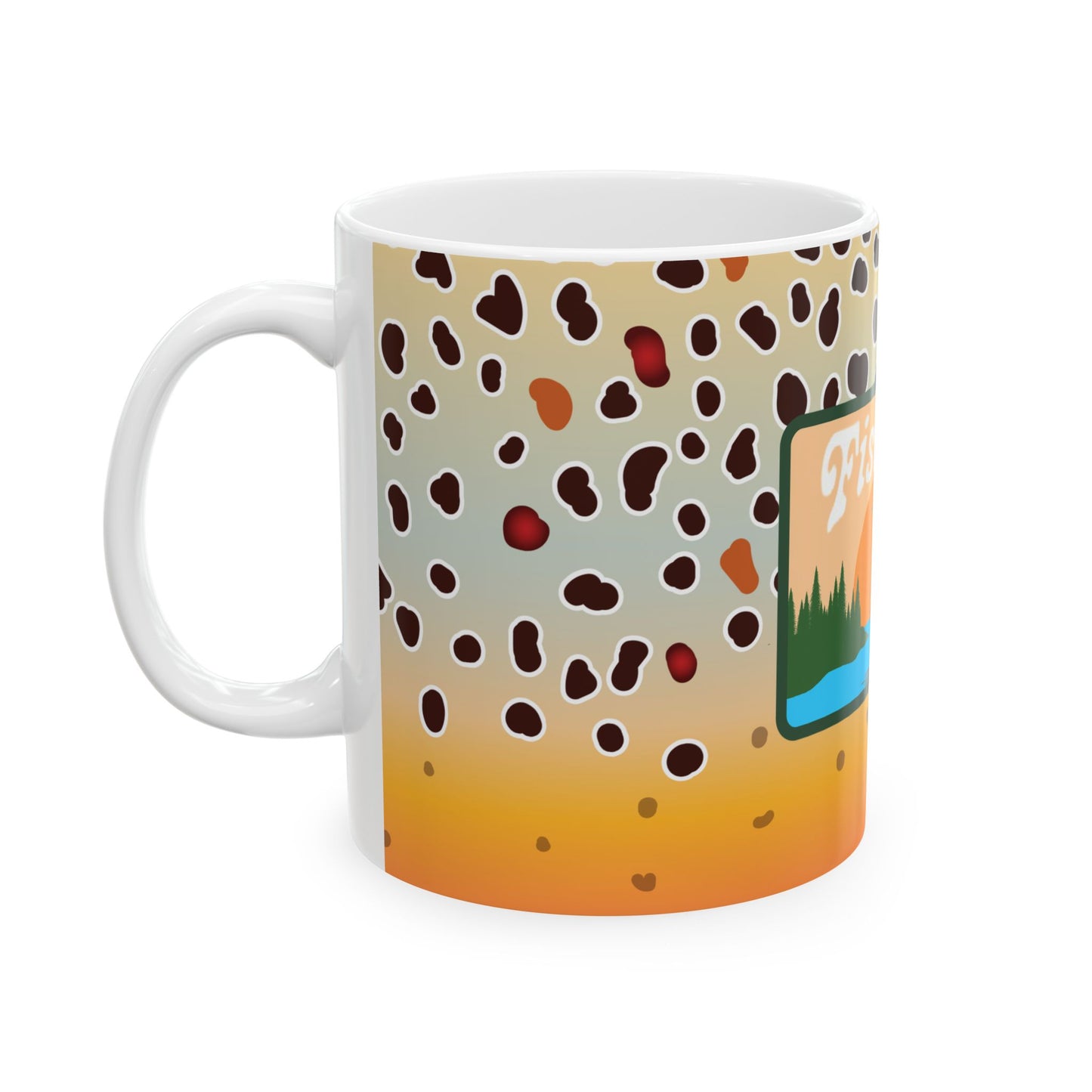 Brown Trout Ceramic Mug — Trout Print Coffee Cup (11oz & 15oz)