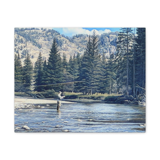 Slough Creek Yellowstone Park Fly Fishing Canvas Wall Art — Stretched 0.75"