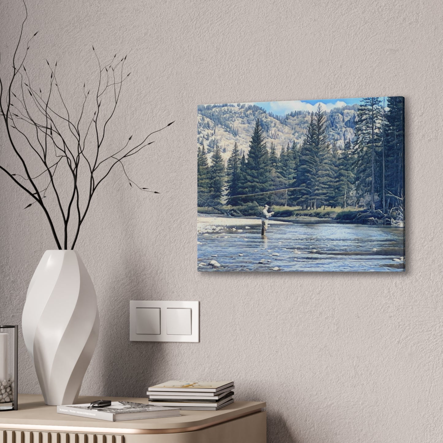 Slough Creek Yellowstone Park Fly Fishing Canvas Wall Art — Stretched 0.75"