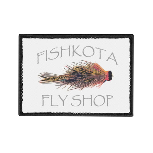 Fishkota Fly Shop Iron-On Patch | Unique Fishing Emblem for Jackets & Bags