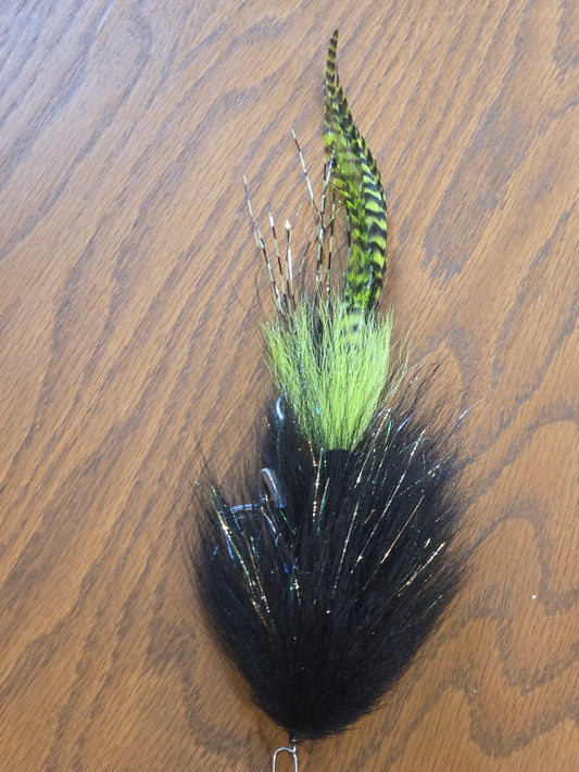 Double Brush Shank Glider - Black& Chartreuse