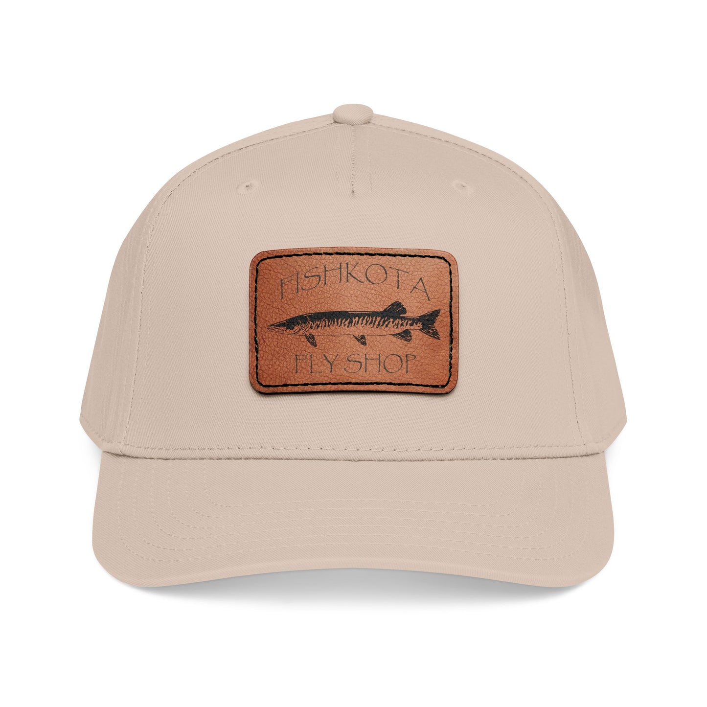 Mid Profile Baseball Cap with Leather Patch (Rectangle)