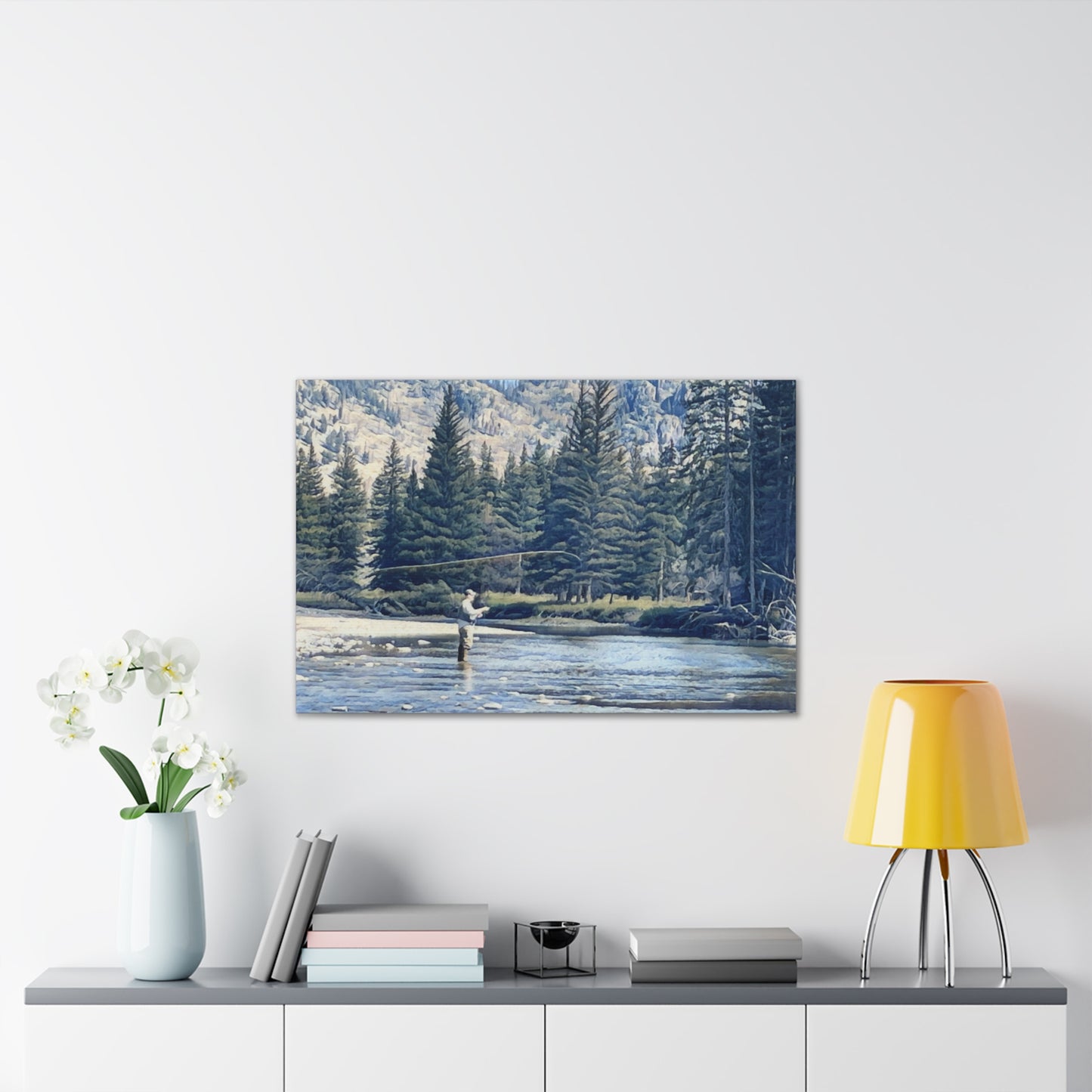 Slough Creek Yellowstone Park Fly Fishing Canvas Wall Art — Stretched 0.75"