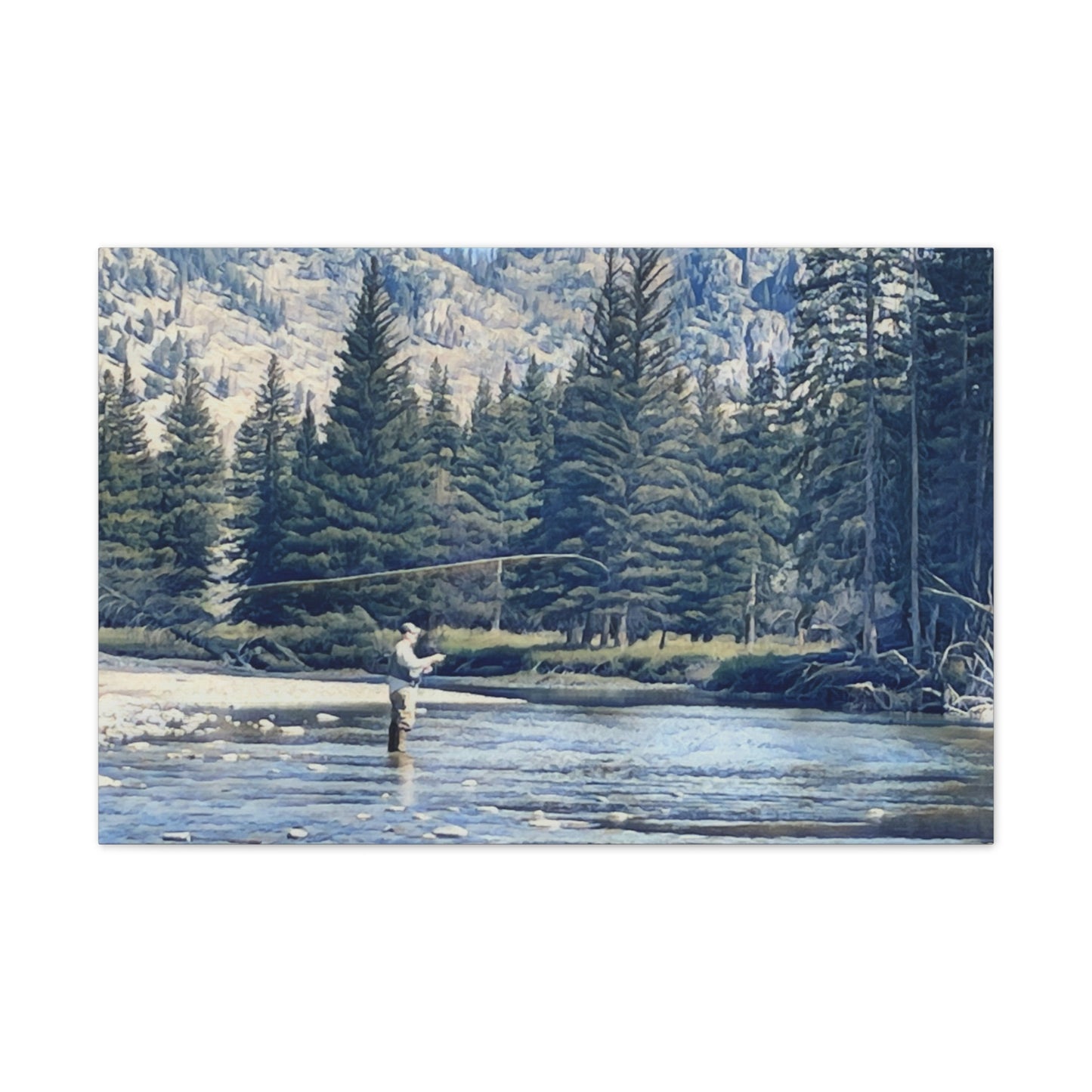 Slough Creek Yellowstone Park Fly Fishing Canvas Wall Art — Stretched 0.75"