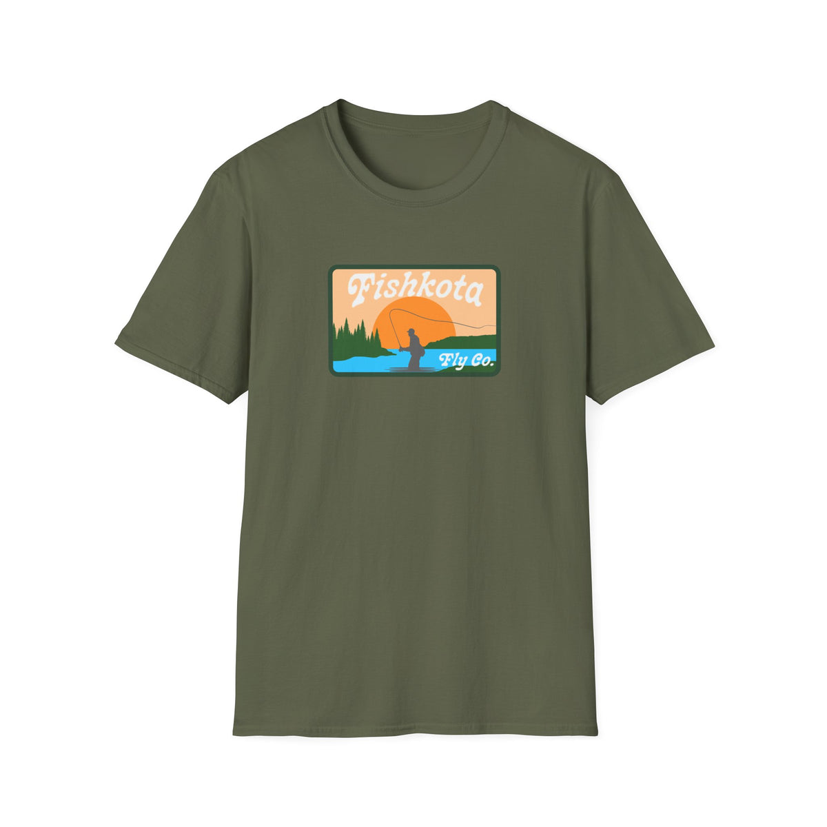 Fishkota Fishing T-Shirt – Retro Sunset Angler Tee