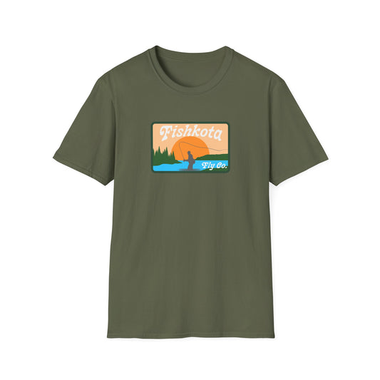 Fishkota Fishing T-Shirt – Retro Sunset Angler Tee